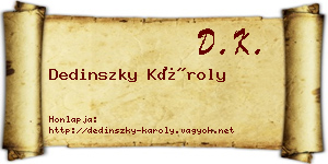 Dedinszky Károly névjegykártya