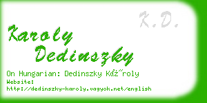 karoly dedinszky business card